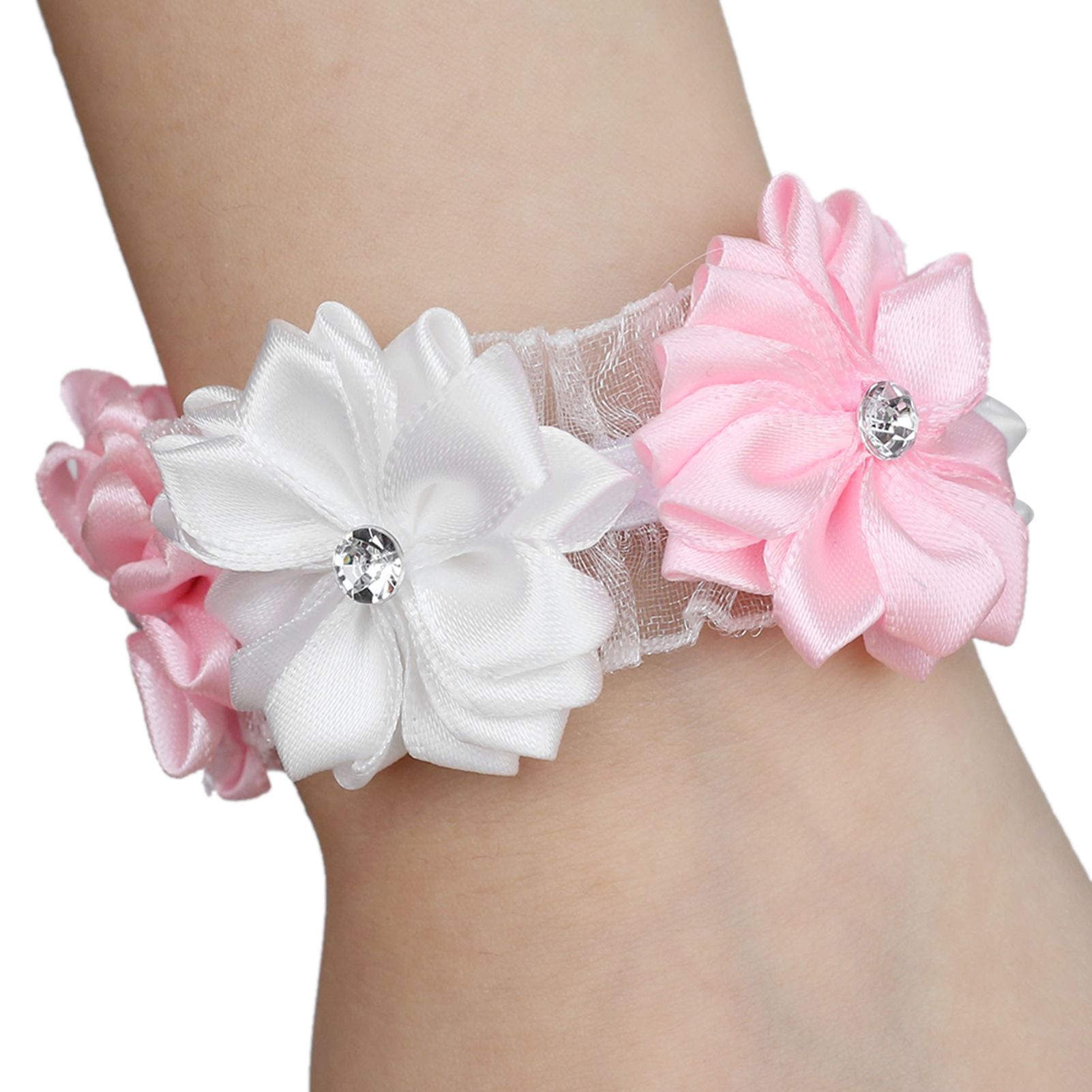 6Pcs Beautiful Bride Bridesmaids Simulation Ribbon Wrist Flower Wedding view 5
