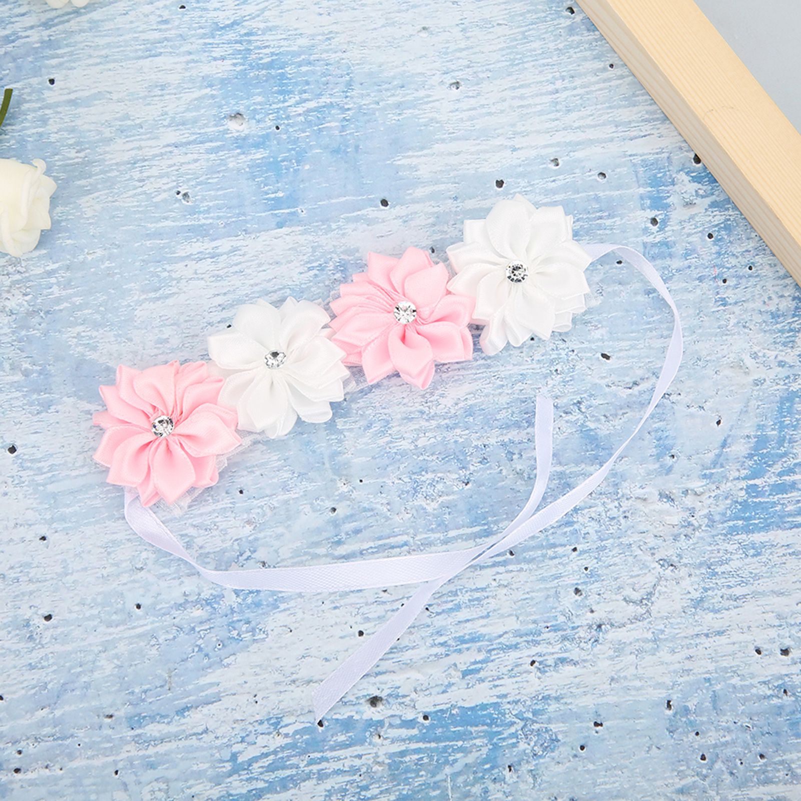 6Pcs Beautiful Bride Bridesmaids Simulation Ribbon Wrist Flower Wedding view 9