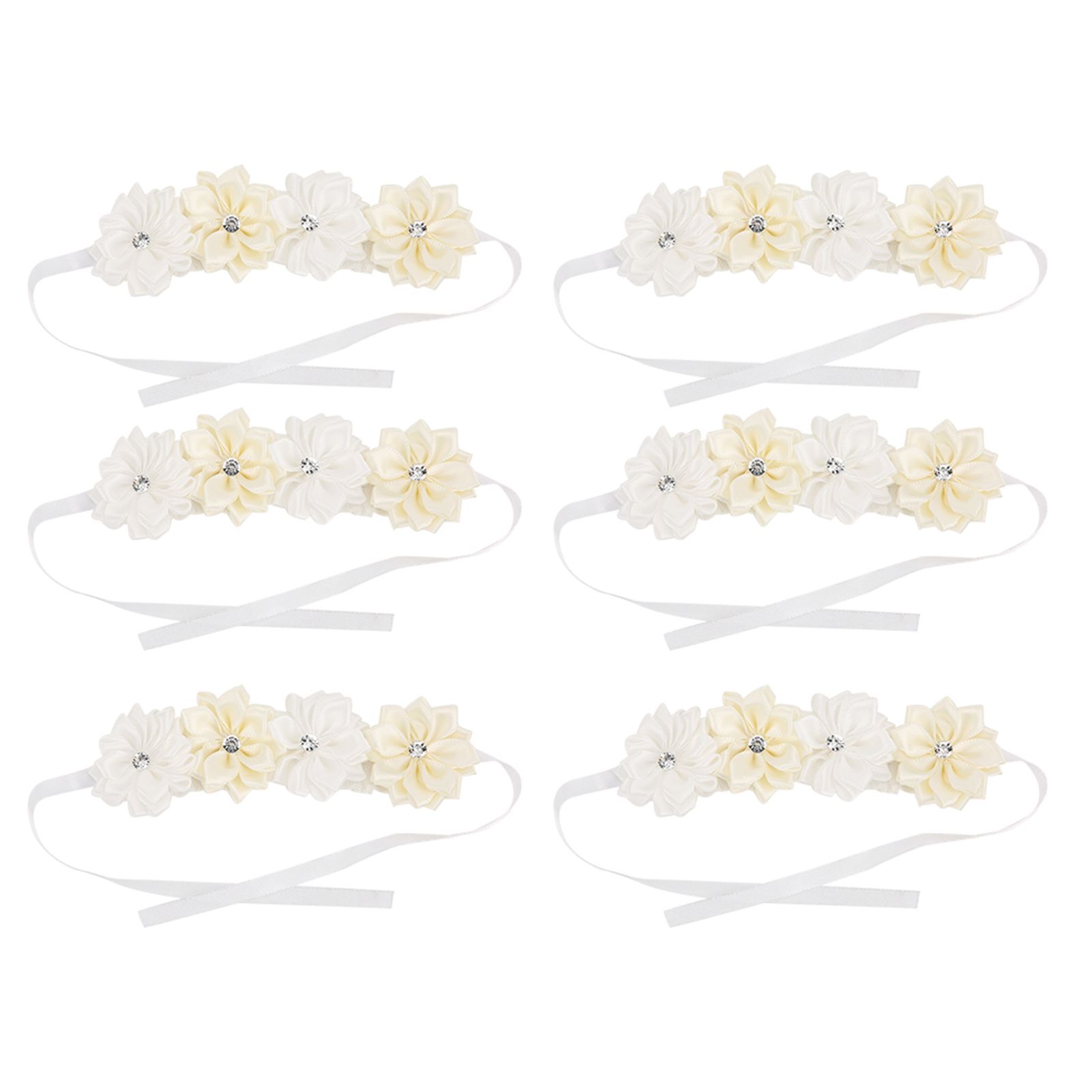 6Pcs Beautiful Bride Bridesmaids Simulation Ribbon Wrist Flower Wedding view 2