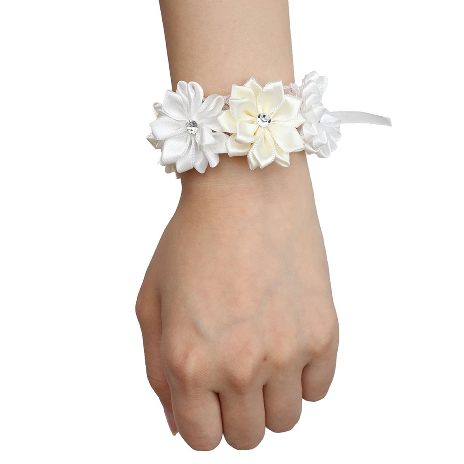 6Pcs Beautiful Bride Bridesmaids Simulation Ribbon Wrist Flower Wedding view 3