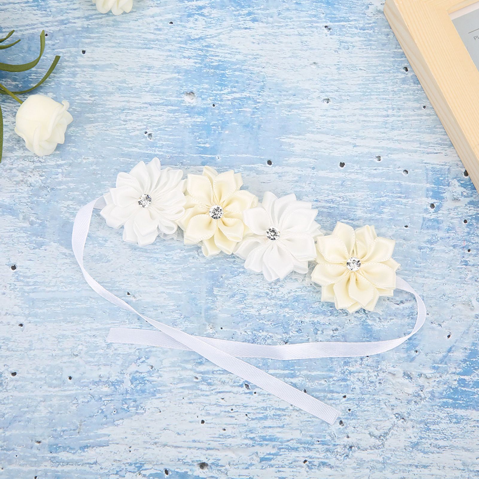 6Pcs Beautiful Bride Bridesmaids Simulation Ribbon Wrist Flower Wedding view 9