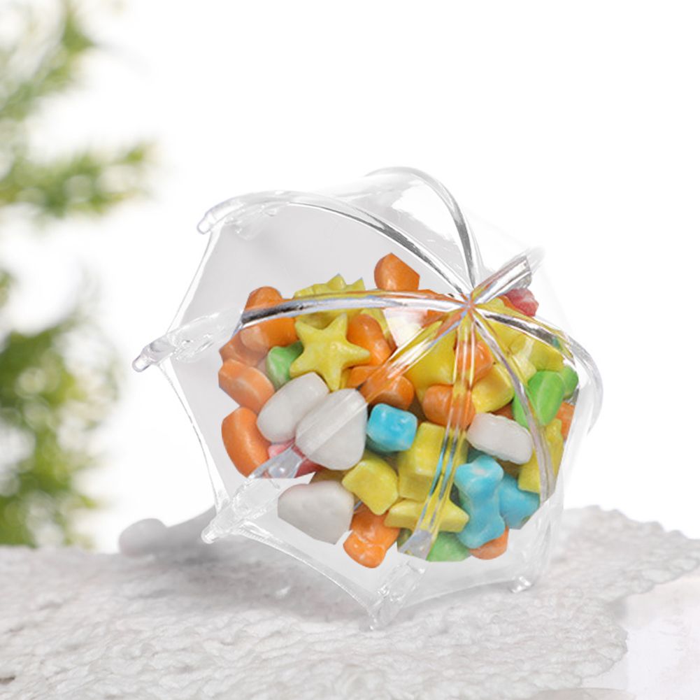 24Pcs Innovative Umbrella Shape Plastic Candy Box Container for Wedding Baby view 5