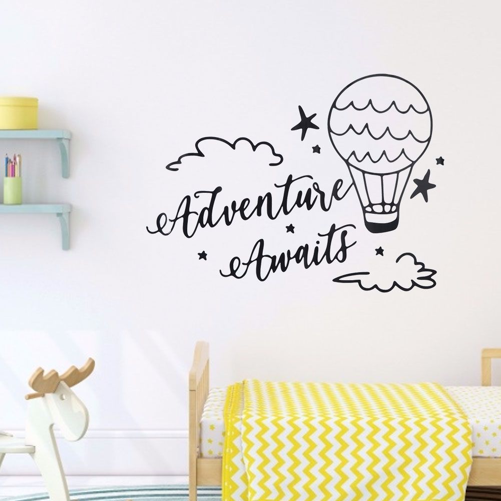Cute Cartoon Clouds and Balloon Wall Sticker Removable Wall Paper Living Room view 3