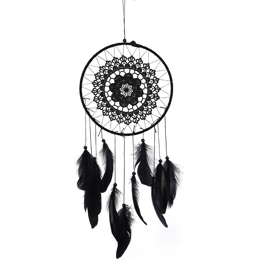 Home Party Decoration Wall Hanging Lace Dreamcatcher Pendant Feather view 2