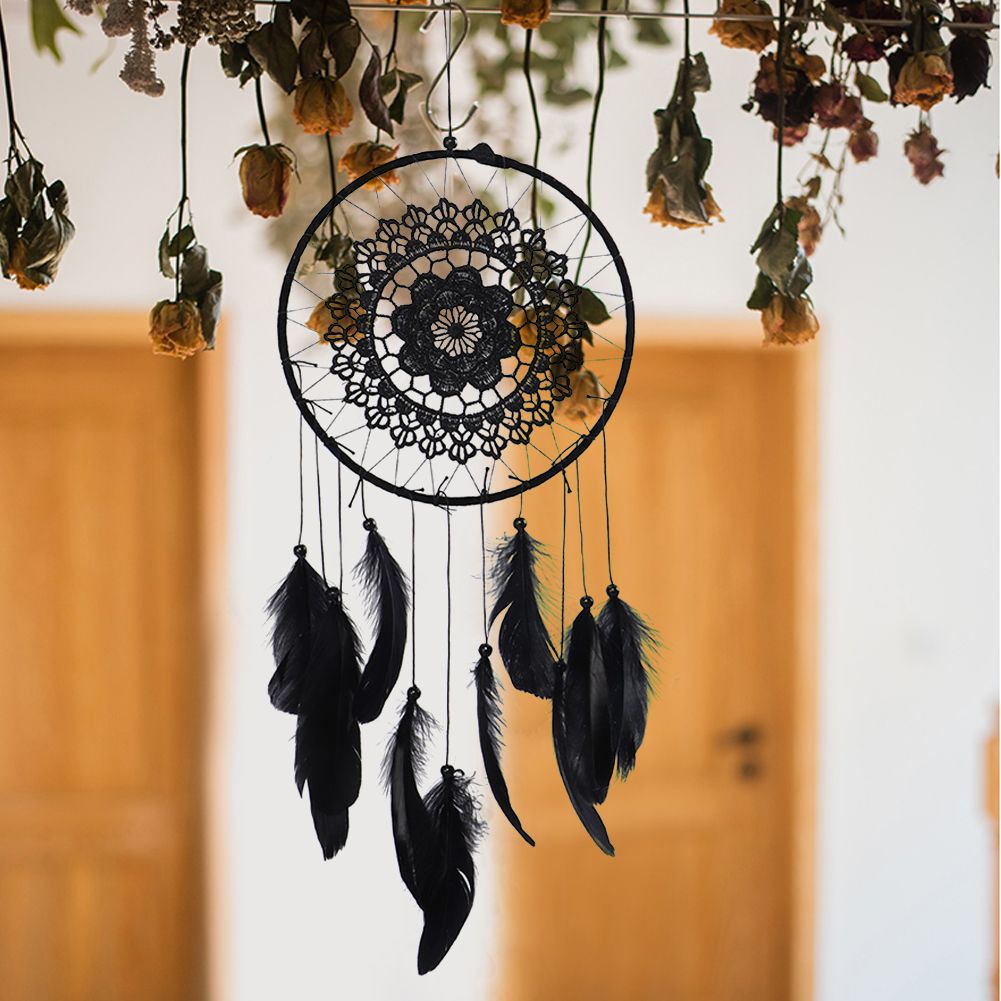 Home Party Decoration Wall Hanging Lace Dreamcatcher Pendant Feather view 5