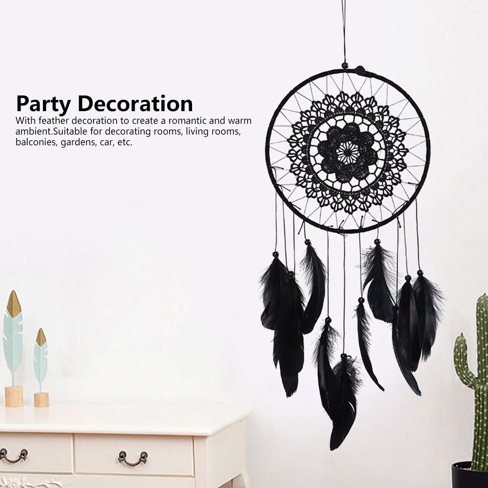 Home Party Decoration Wall Hanging Lace Dreamcatcher Pendant Feather view 10