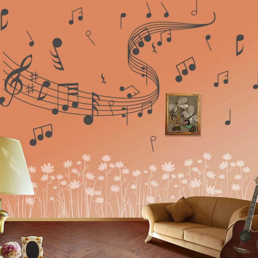 2Pcs Household Music Note Wallpaper Sticker DIY Wall Stickers for Home Decoration view 3
