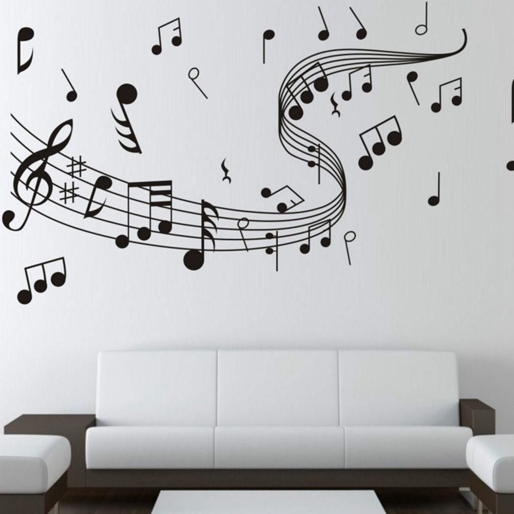 2Pcs Household Music Note Wallpaper Sticker DIY Wall Stickers for Home Decoration view 5