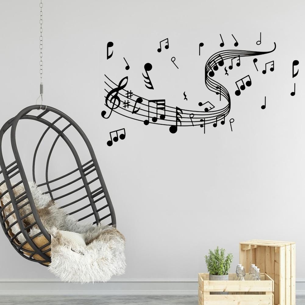 2Pcs Household Music Note Wallpaper Sticker DIY Wall Stickers for Home Decoration view 6