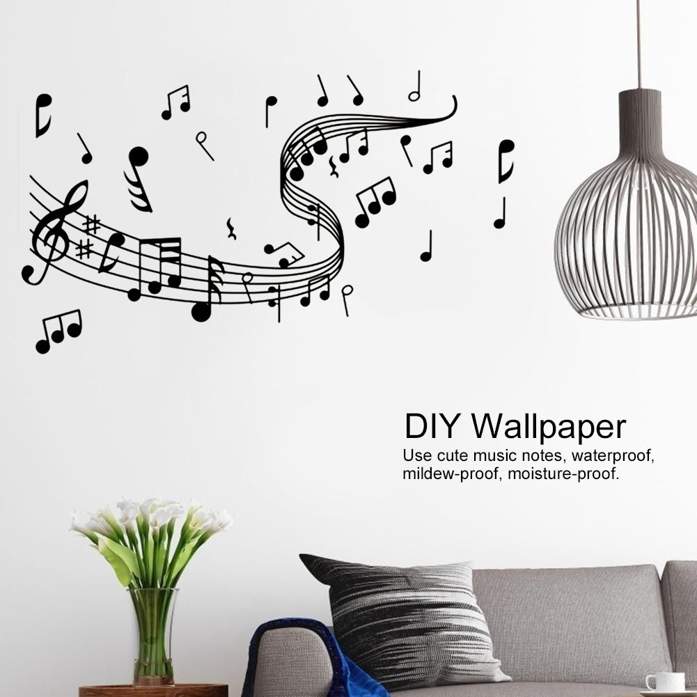 2Pcs Household Music Note Wallpaper Sticker DIY Wall Stickers for Home Decoration view 8