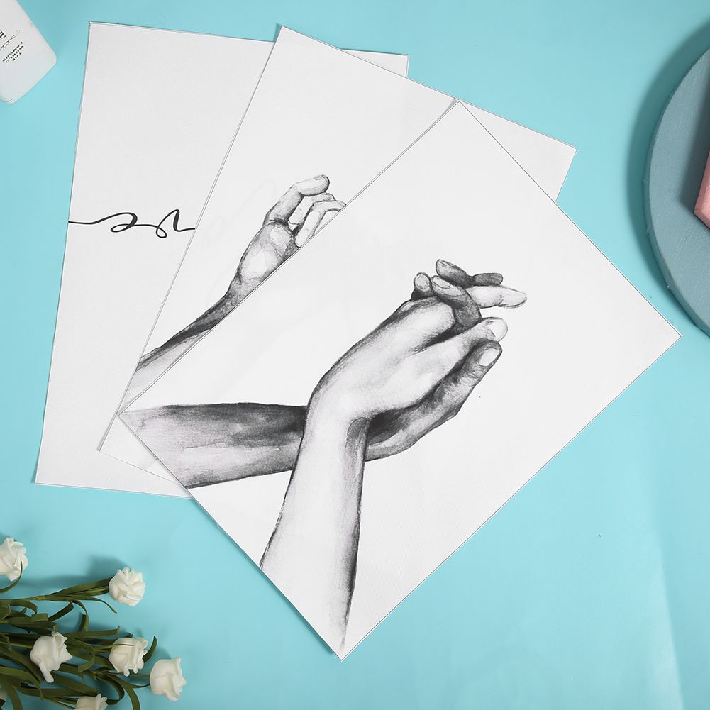 3Pcs 21x30cm Simple Abstract Drawing Hand Letter Wall Art Canvas Painting view 6