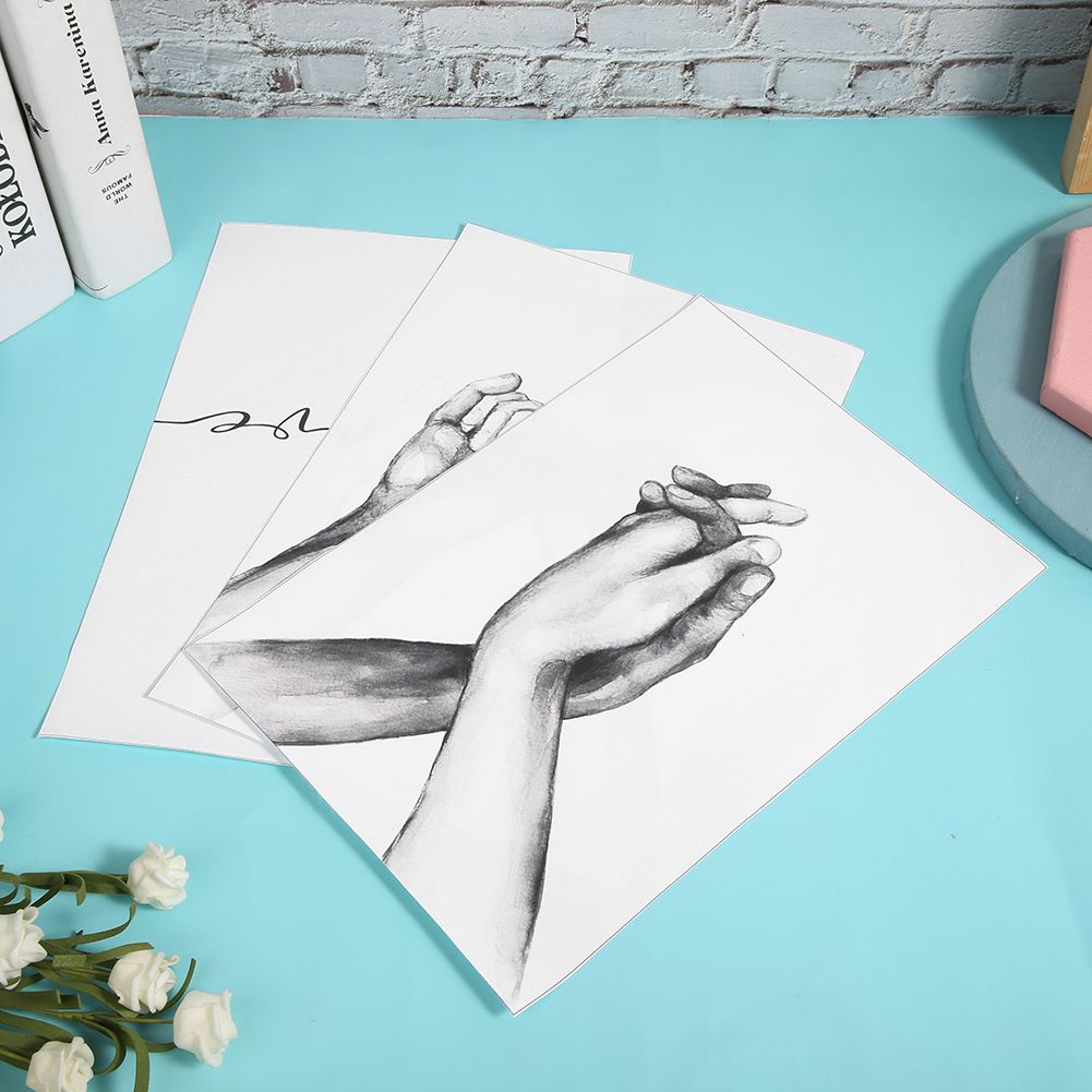 3Pcs 21x30cm Simple Abstract Drawing Hand Letter Wall Art Canvas Painting view 7