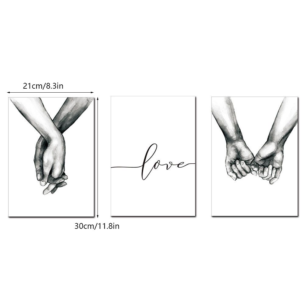 3Pcs 21x30cm Simple Abstract Drawing Hand Letter Wall Art Canvas Painting view 12