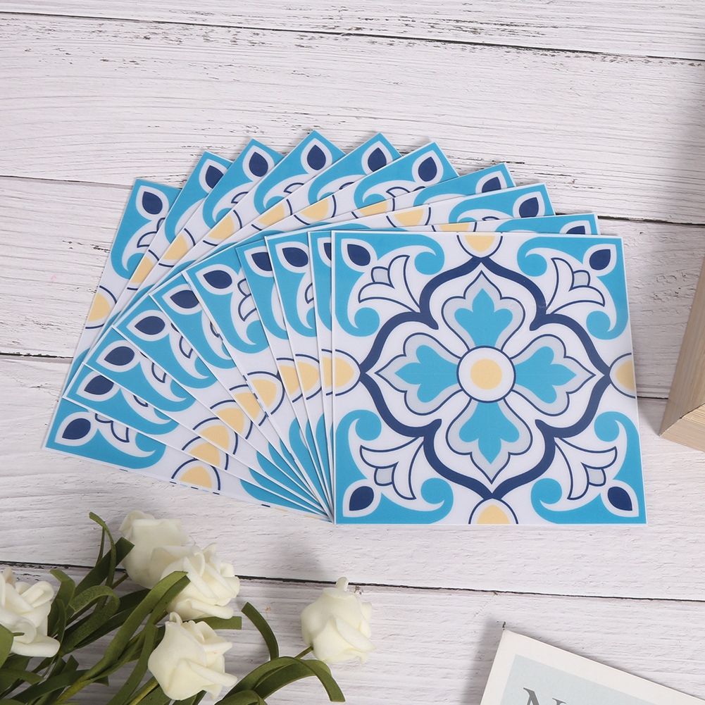 10pcs Waterproof Self Adhesive Tile Wall Sticker Decoration for Bathroom Kitchen view 5