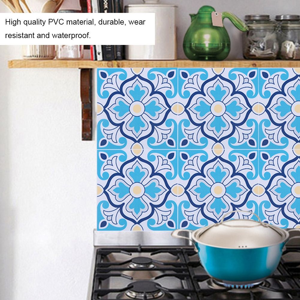 10pcs Waterproof Self Adhesive Tile Wall Sticker Decoration for Bathroom Kitchen view 8