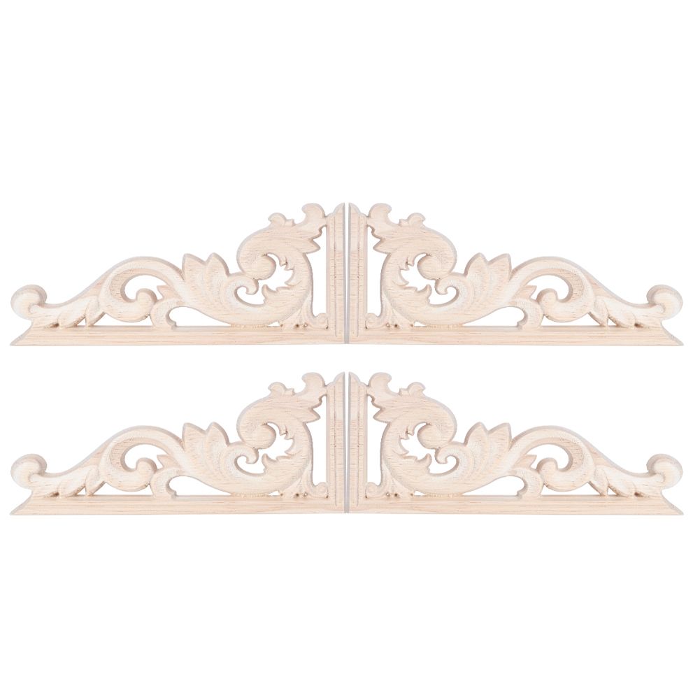 4Pcs European Style Vintage Wood Carving Corner Applique Decal Home Furniture view 2