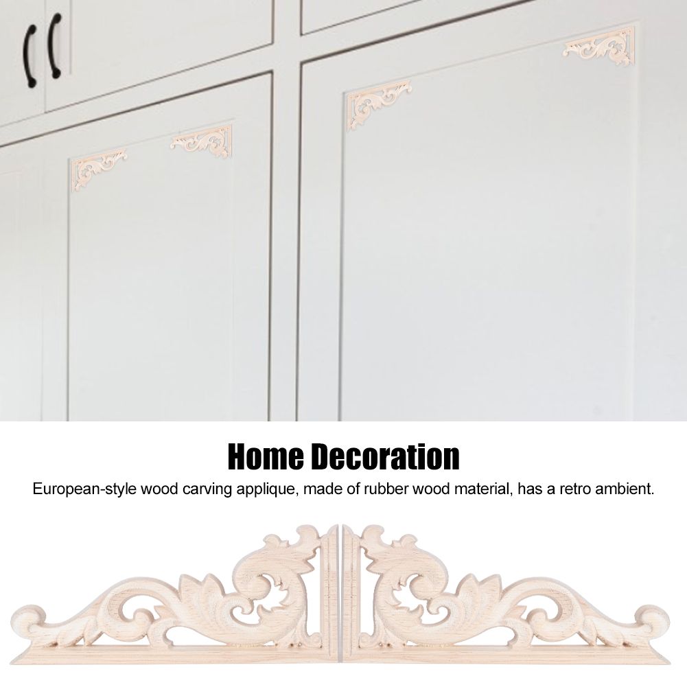 4Pcs European Style Vintage Wood Carving Corner Applique Decal Home Furniture view 7
