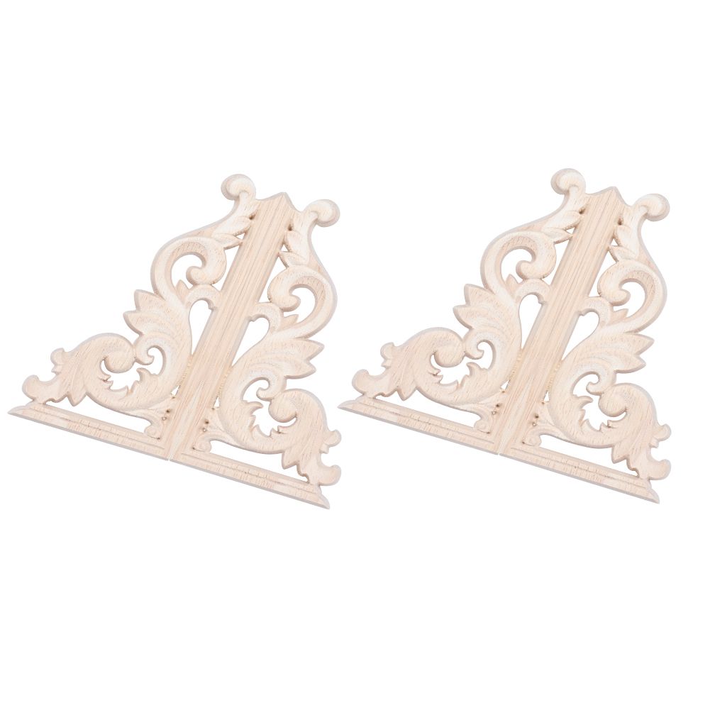 4Pcs European Style Vintage Wood Carving Corner Applique Decal Home Furniture view 9