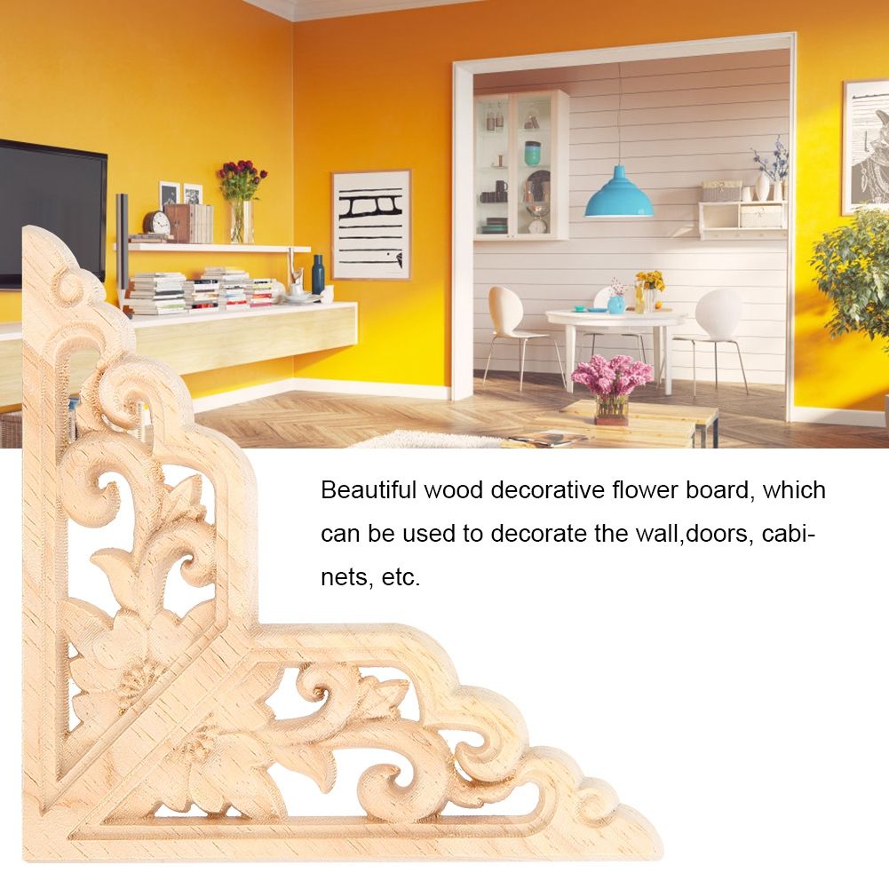 4PCS Wood Carved Onlay Applique Woodcarving Corner Decal Home Furniture Decoration view 10