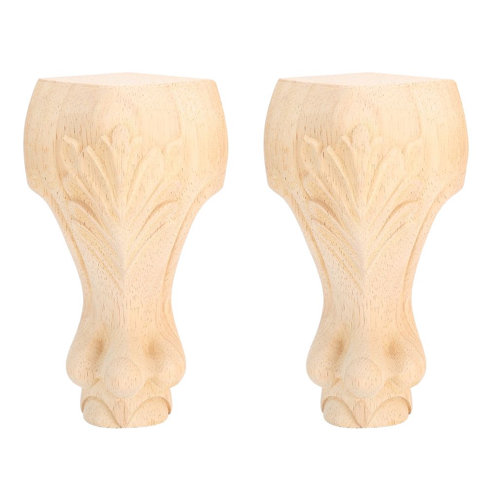 2PCS Wood Carved Furniture Leg Replacement for Coffee Table Chair Cabinet Sofa view 2