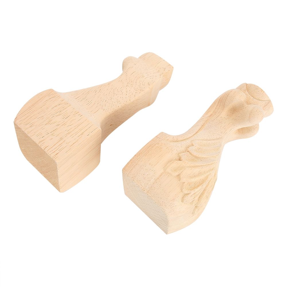 2PCS Wood Carved Furniture Leg Replacement for Coffee Table Chair Cabinet Sofa view 4