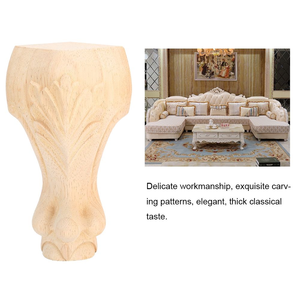2PCS Wood Carved Furniture Leg Replacement for Coffee Table Chair Cabinet Sofa view 8