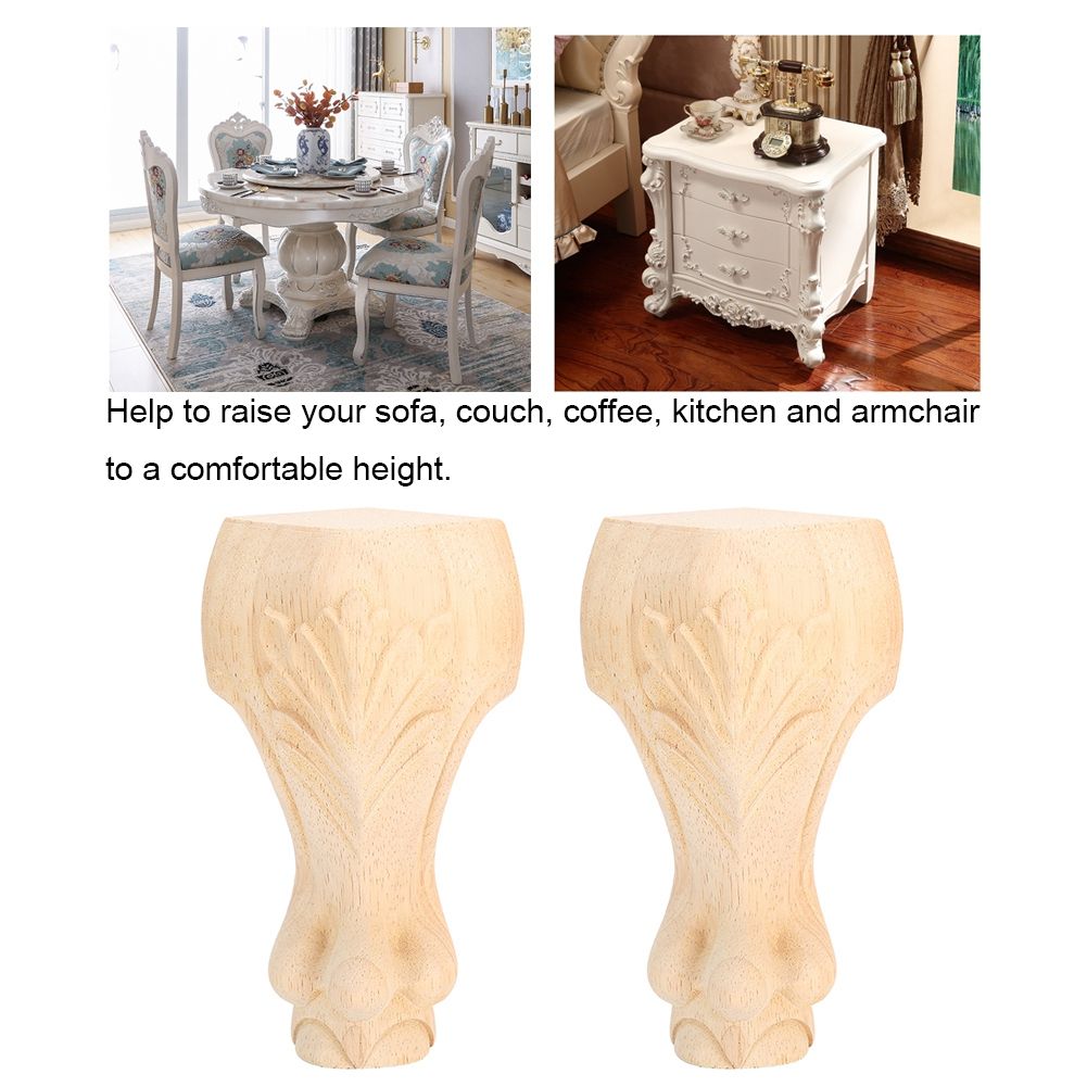 2PCS Wood Carved Furniture Leg Replacement for Coffee Table Chair Cabinet Sofa view 10