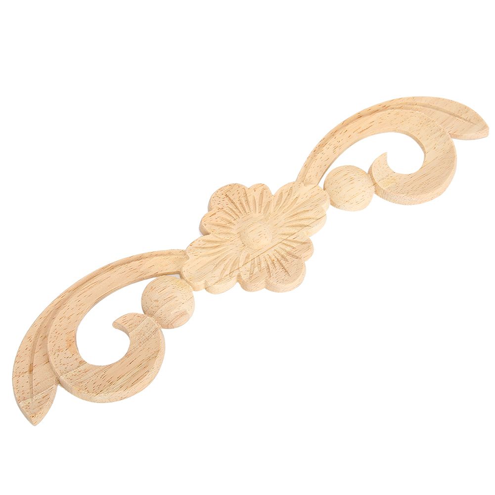 4Pcs 25x6cm Flower Wood Carved Applique Decor Home Furniture Decoration view 6