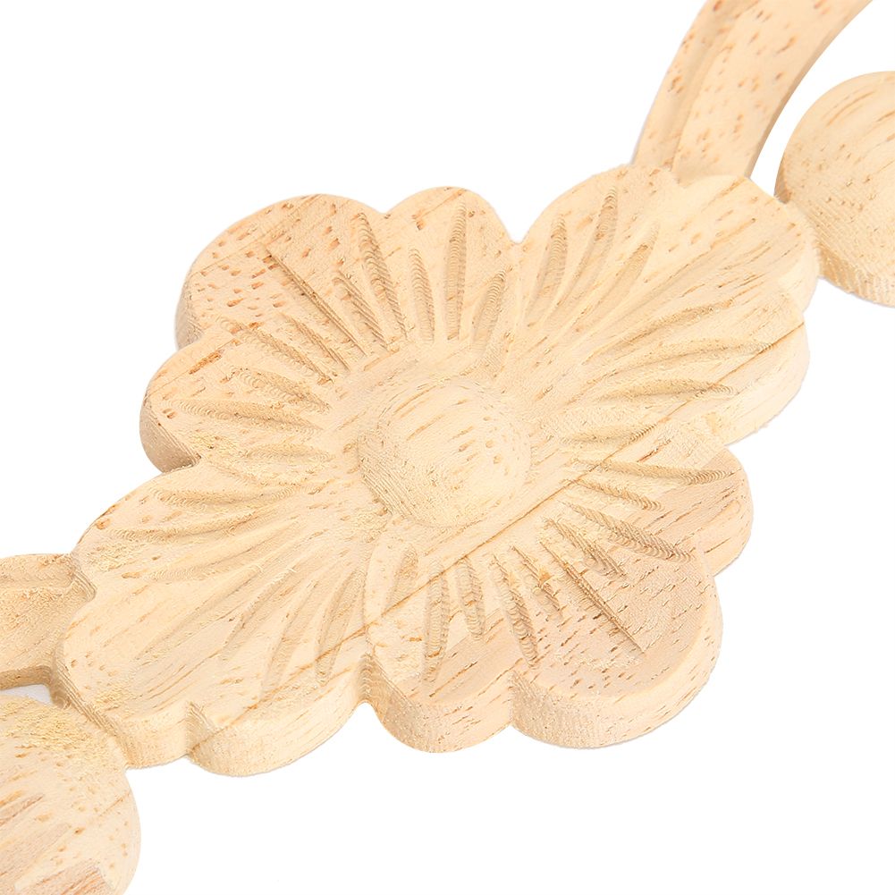 4Pcs 25x6cm Flower Wood Carved Applique Decor Home Furniture Decoration view 8