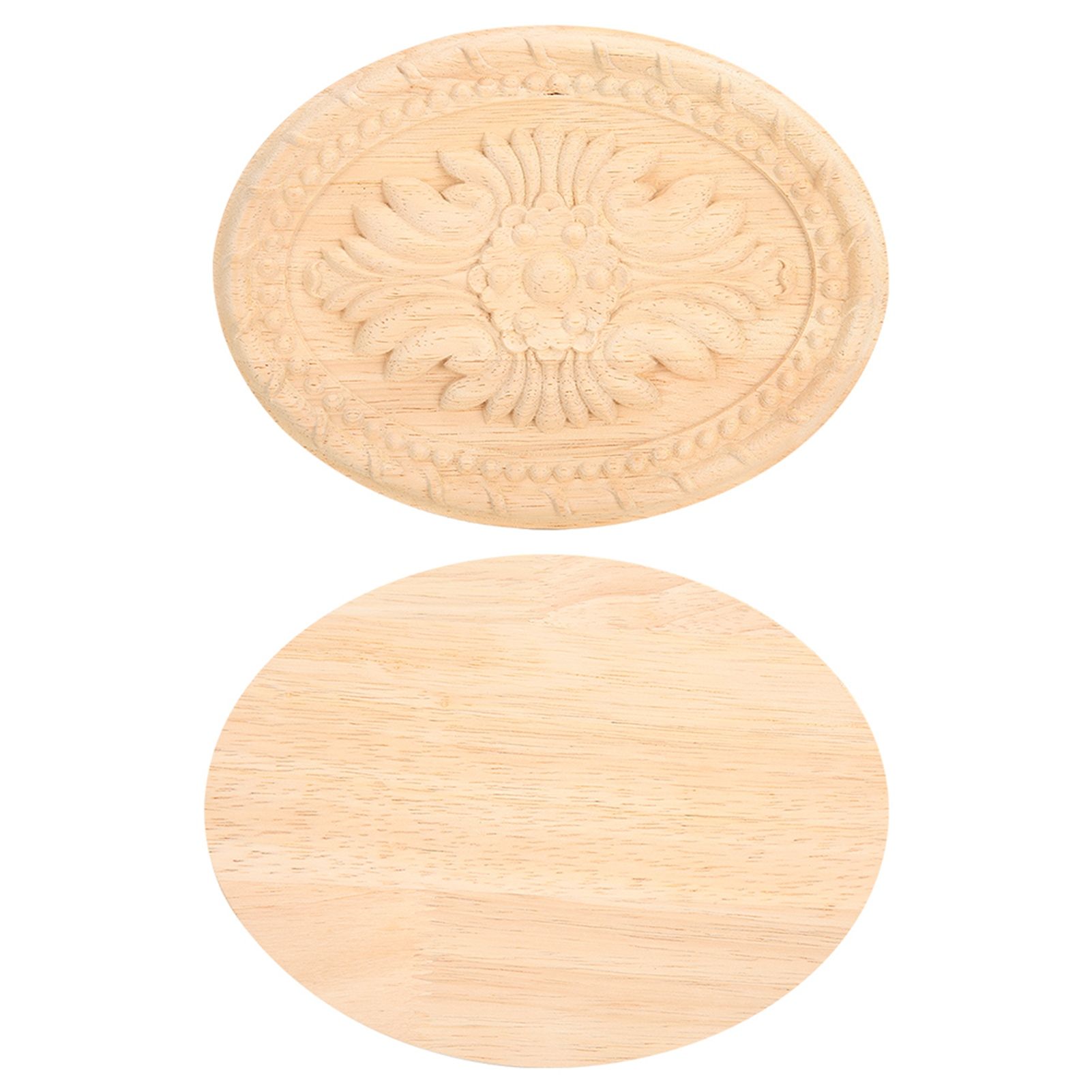 Wooden Carved Onlay Applique Oval Carving Decal Unpainted Home Furniture Decor view 4