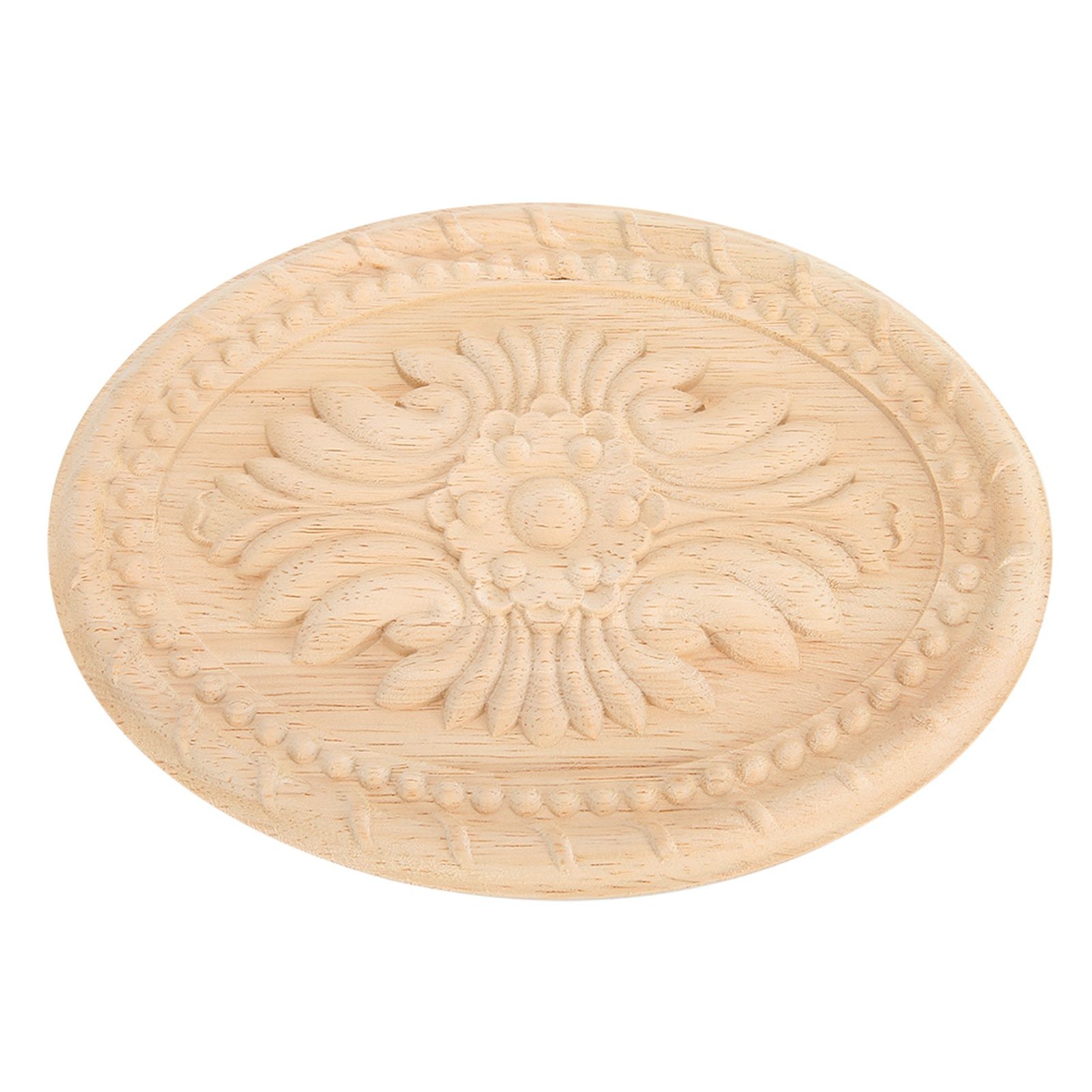 Wooden Carved Onlay Applique Oval Carving Decal Unpainted Home Furniture Decor view 5