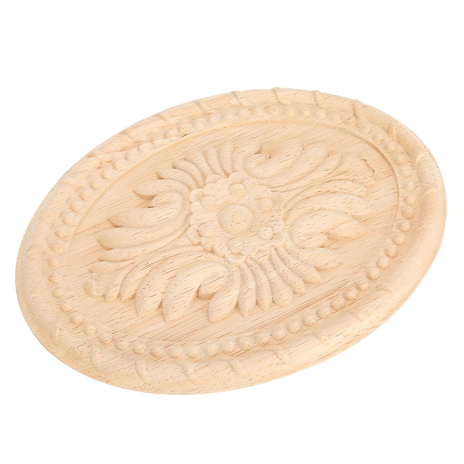 Wooden Carved Onlay Applique Oval Carving Decal Unpainted Home Furniture Decor view 6