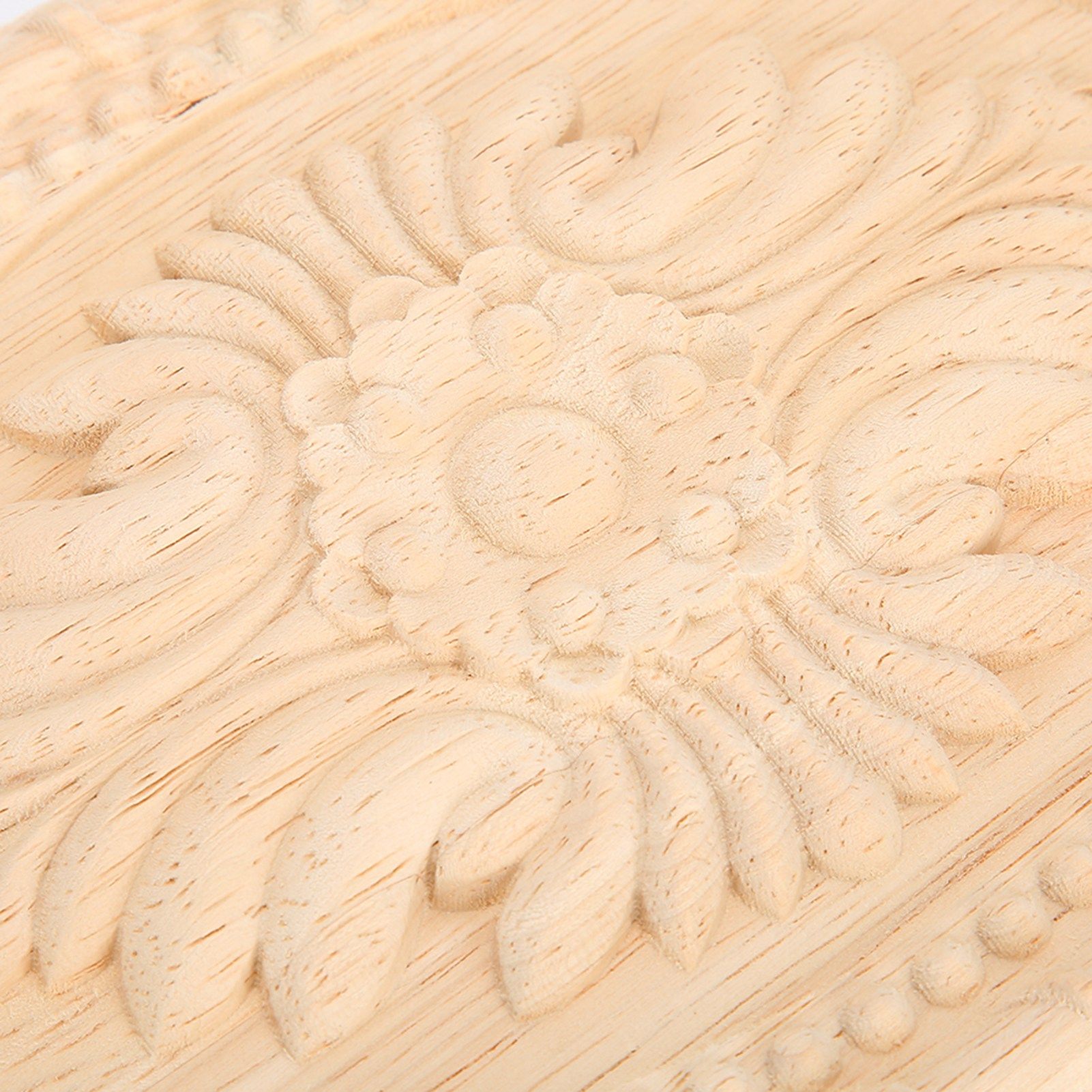 Wooden Carved Onlay Applique Oval Carving Decal Unpainted Home Furniture Decor view 9