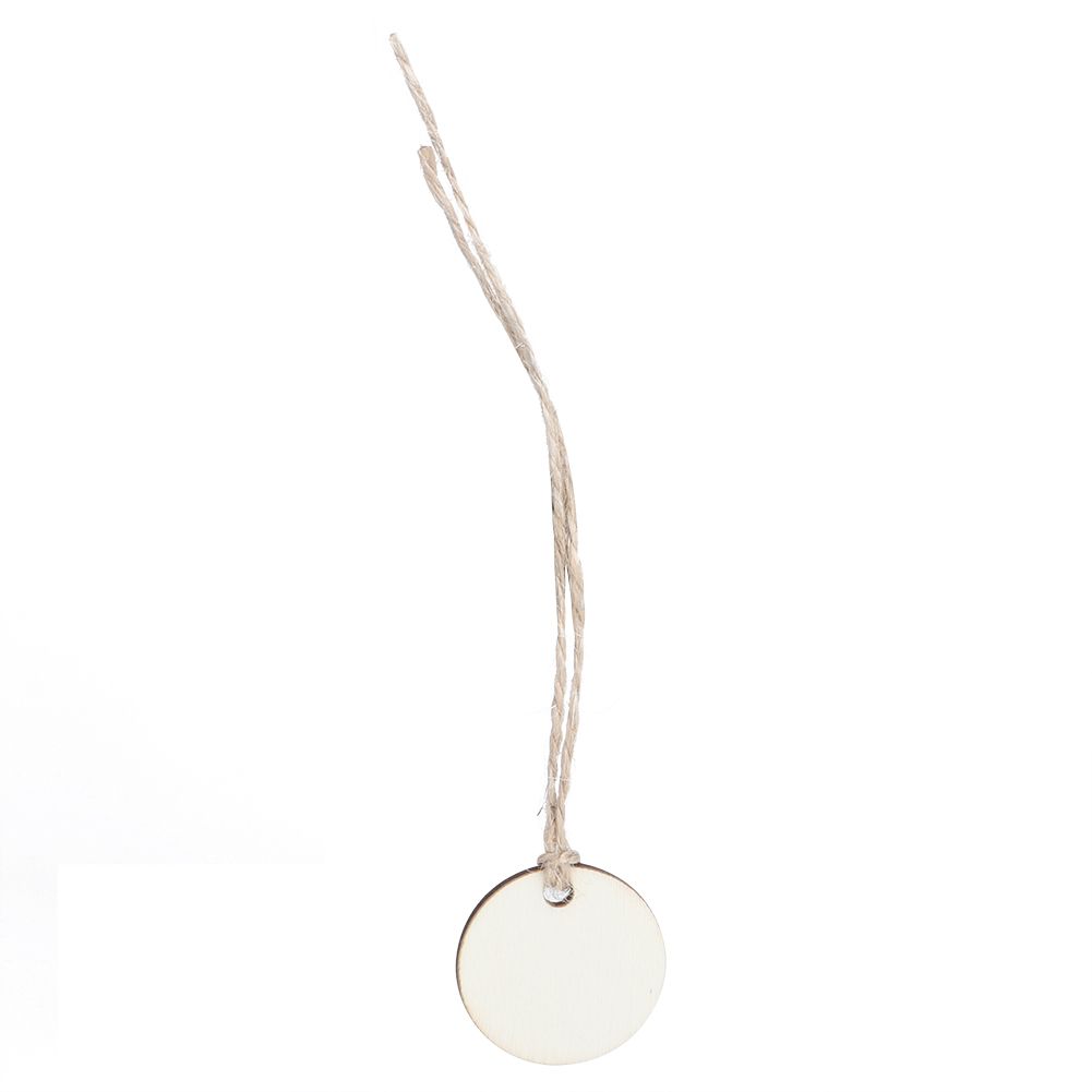 50Pcs Round Wooden Hanging Pendant with Strings for Wedding DIY Craft Festival view 5