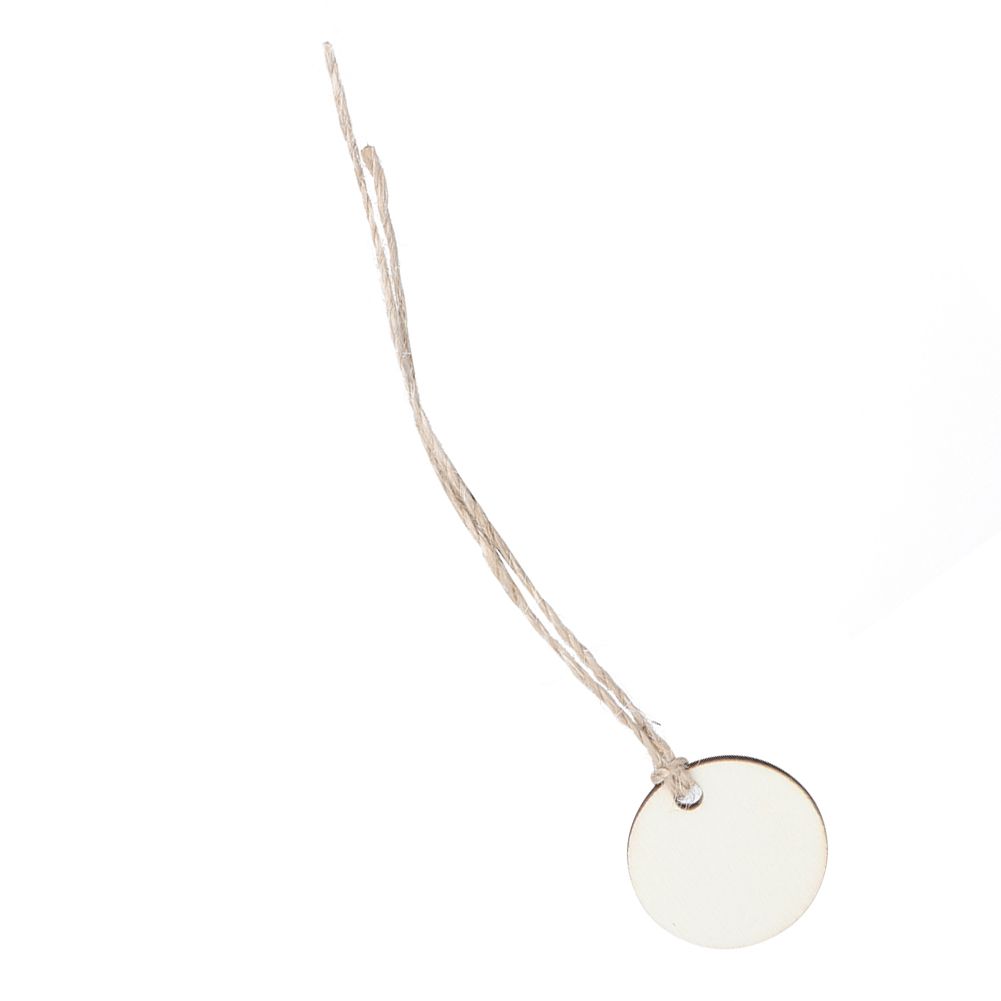 50Pcs Round Wooden Hanging Pendant with Strings for Wedding DIY Craft Festival view 6