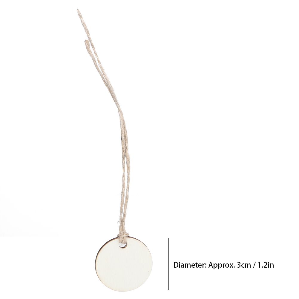 50Pcs Round Wooden Hanging Pendant with Strings for Wedding DIY Craft Festival view 7
