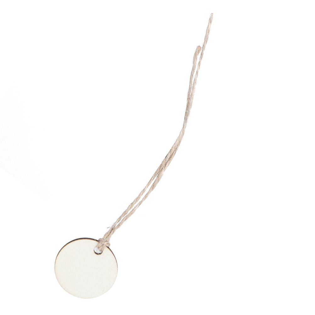 50Pcs Round Wooden Hanging Pendant with Strings for Wedding DIY Craft Festival view 8