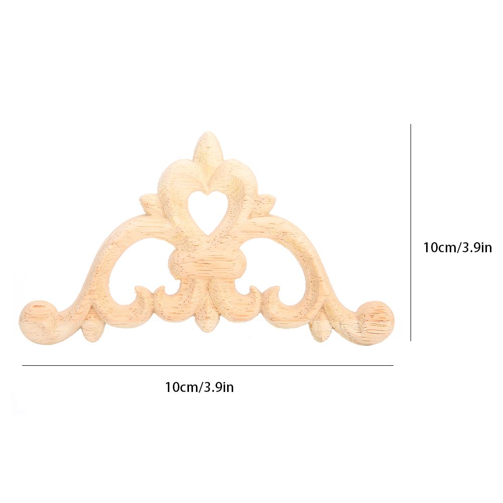 4pcs Wood Carved Corner Onlay Applique Unpainted Cabinet Decal for Home view 9