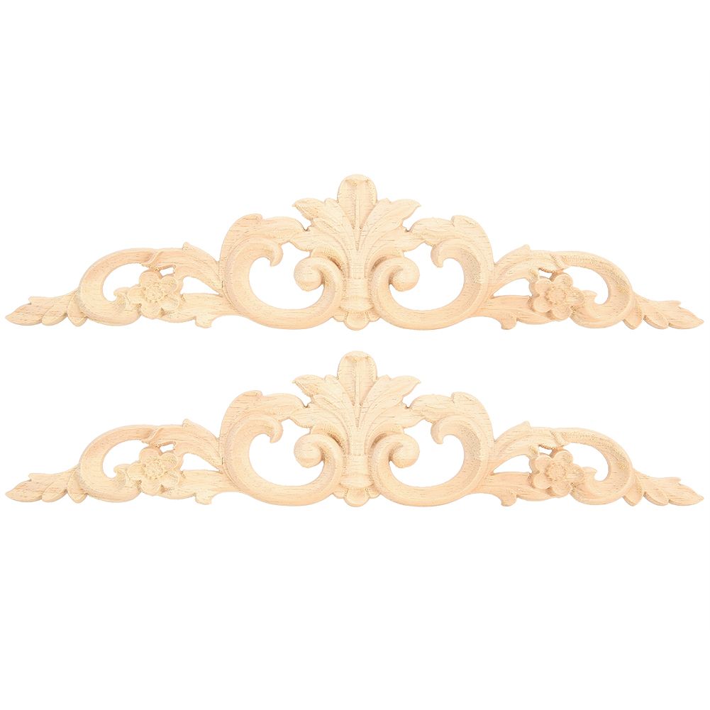 European-Style Wood Flower Carving Applique Furniture Home Wall Decorative view 2