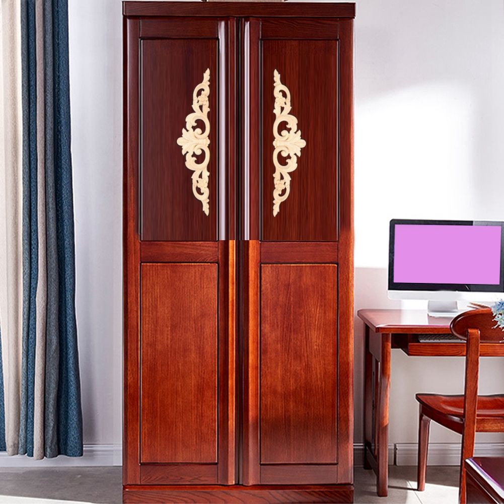 European-Style Wood Flower Carving Applique Furniture Home Wall Decorative view 3