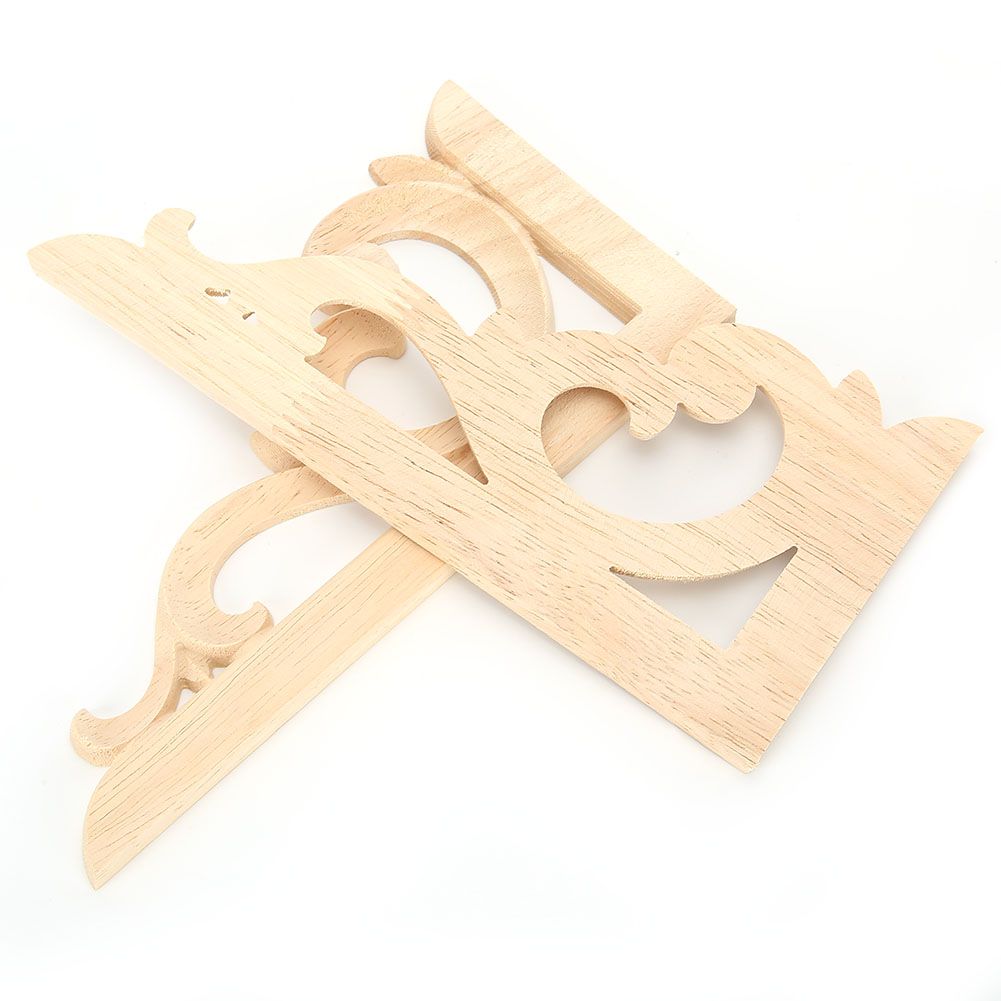 2pcs Wood Carved Corner Applique Unpainted Decal for Home Furniture view 4