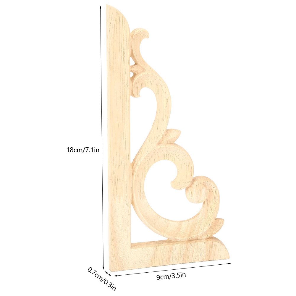 2pcs Wood Carved Corner Applique Unpainted Decal for Home Furniture view 8