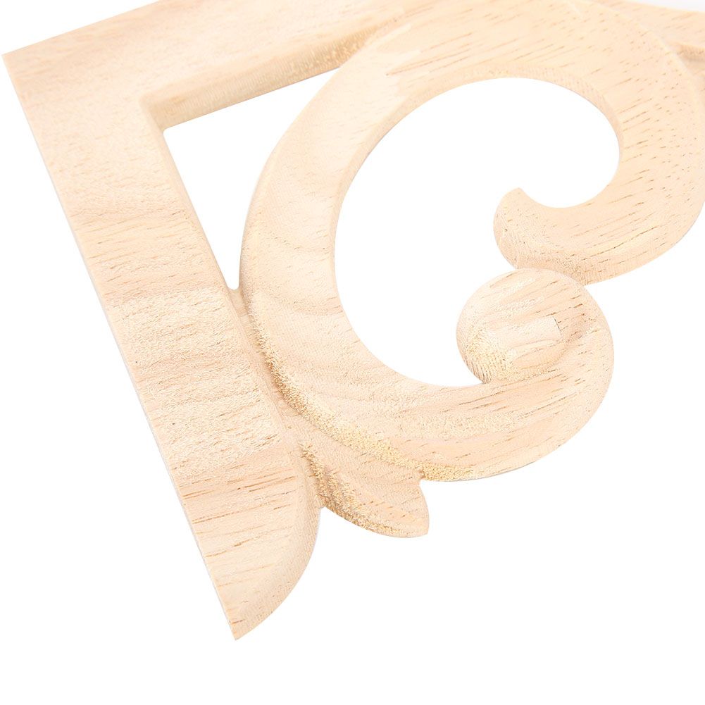 2pcs Wood Carved Corner Applique Unpainted Decal for Home Furniture view 9