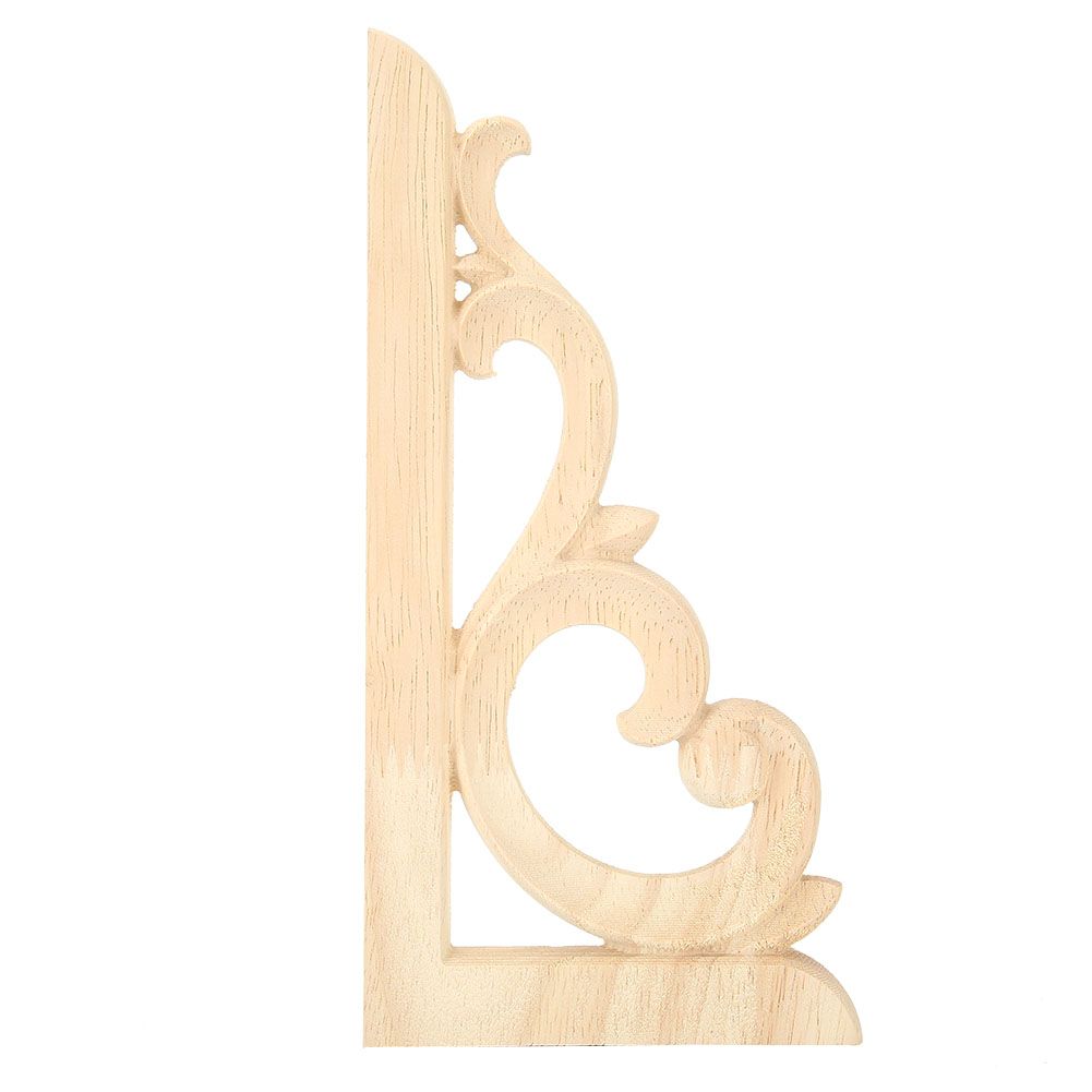 2pcs Wood Carved Corner Applique Unpainted Decal for Home Furniture view 11