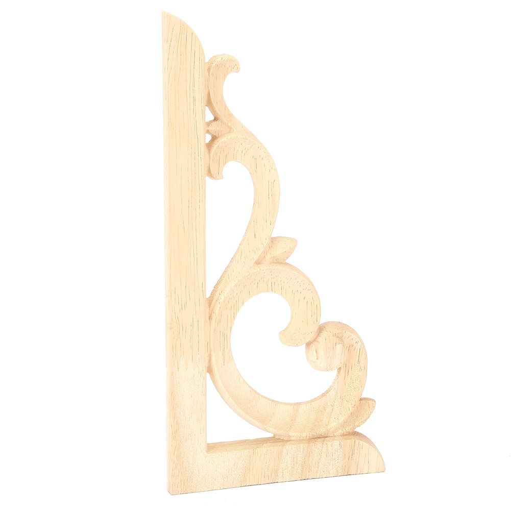 2pcs Wood Carved Corner Applique Unpainted Decal for Home Furniture view 12