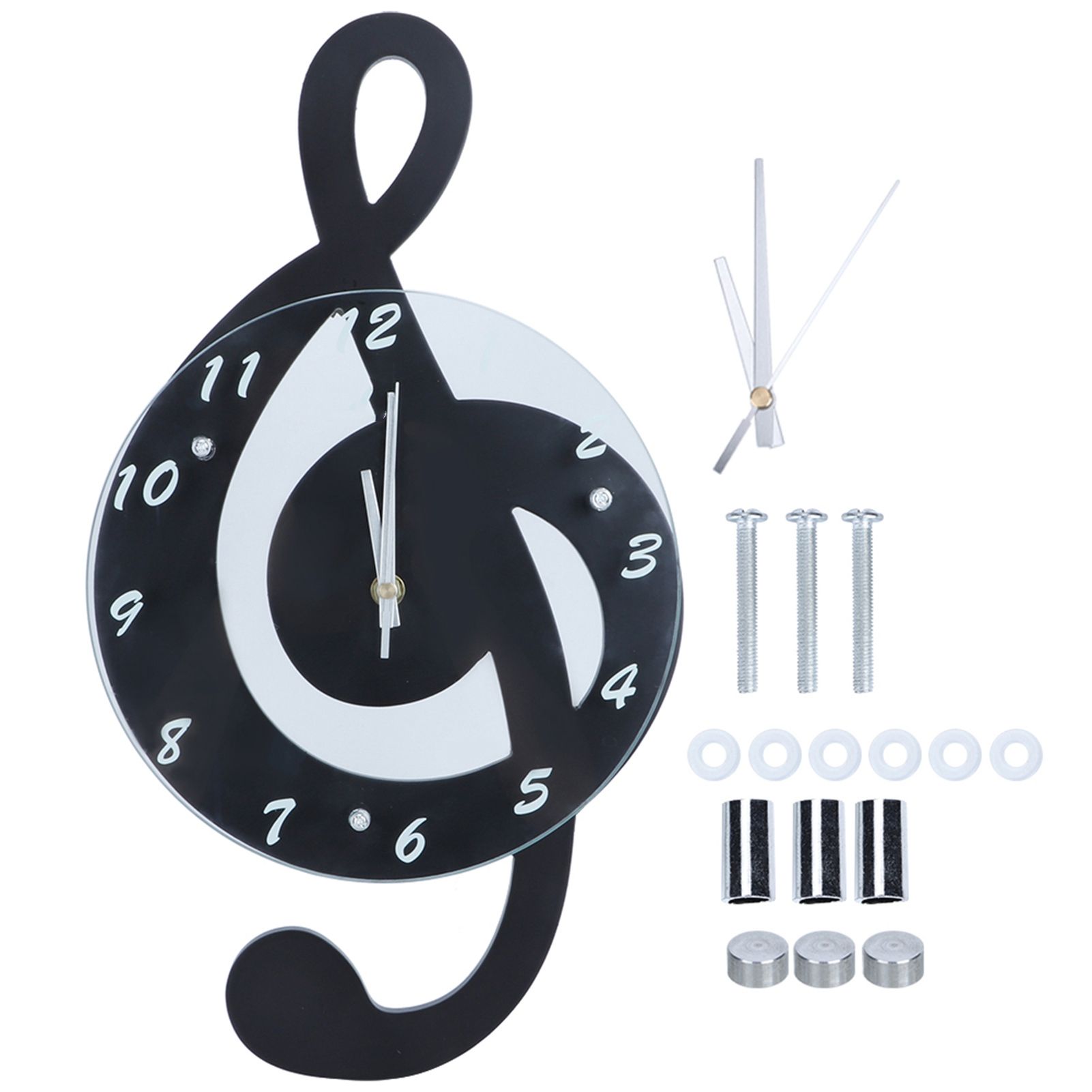 Innovative Musical Note Electronic Wall Clock Fashionable Silent Quartz Clock view 2