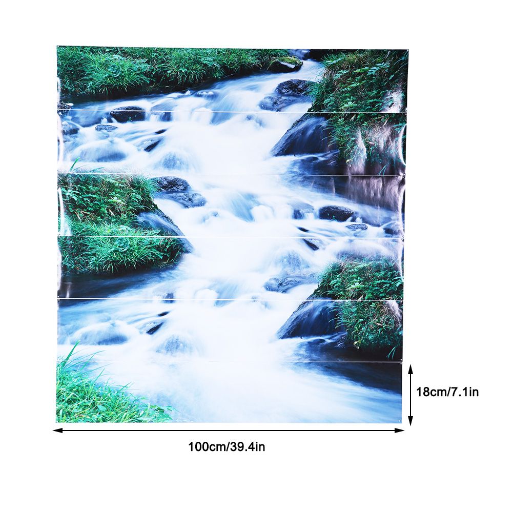 6pcs Waterproof Waterfall Pattern Stair Stickers 3D Self Adhesive Wall Floor view 11