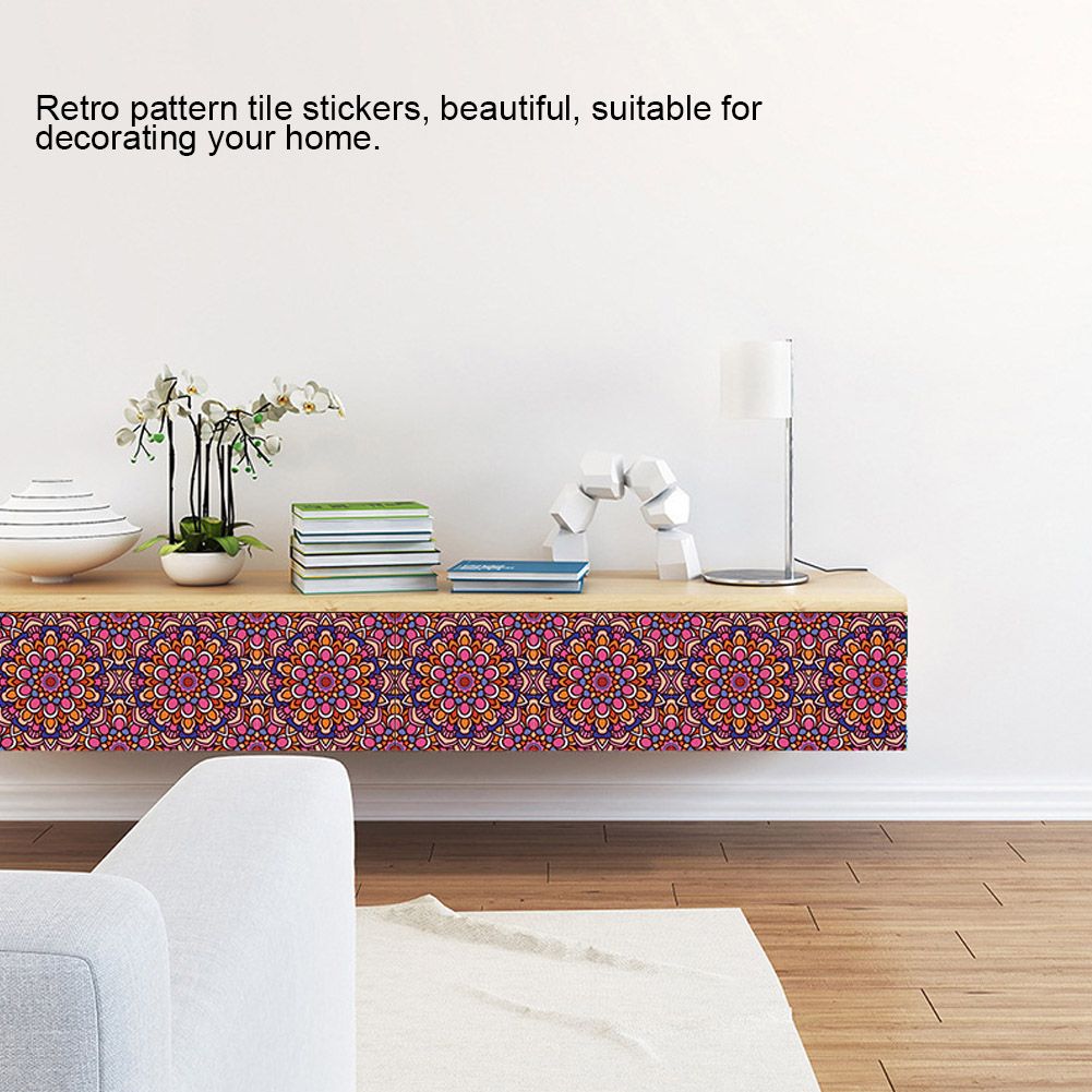 10Pcs Kitchen Bathroom Waterproof Non-Slip Floor Wall Tile Stickers Set view 7