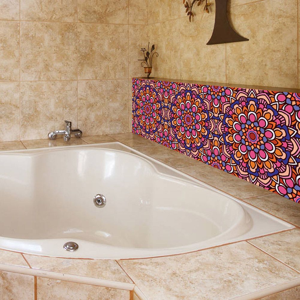 10Pcs Kitchen Bathroom Waterproof Non-Slip Floor Wall Tile Stickers Set view 9