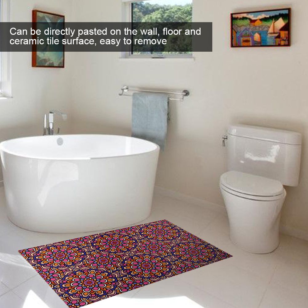 10Pcs Kitchen Bathroom Waterproof Non-Slip Floor Wall Tile Stickers Set view 10